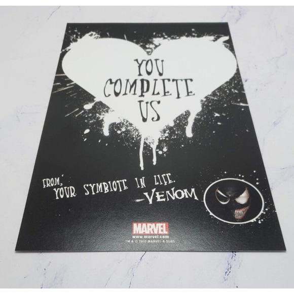 Marvel Comics Venom Promo You Complete Us Collectible Postcard Valentines - Picture 1 of 6